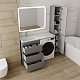 Style Line Тумба с раковиной под стиральную машину Даллас 120 L 3 ящика Люкс Plus серая – картинка-16